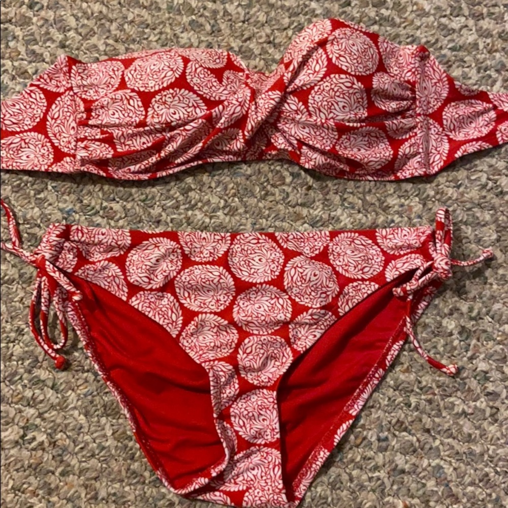 Red bathing suite